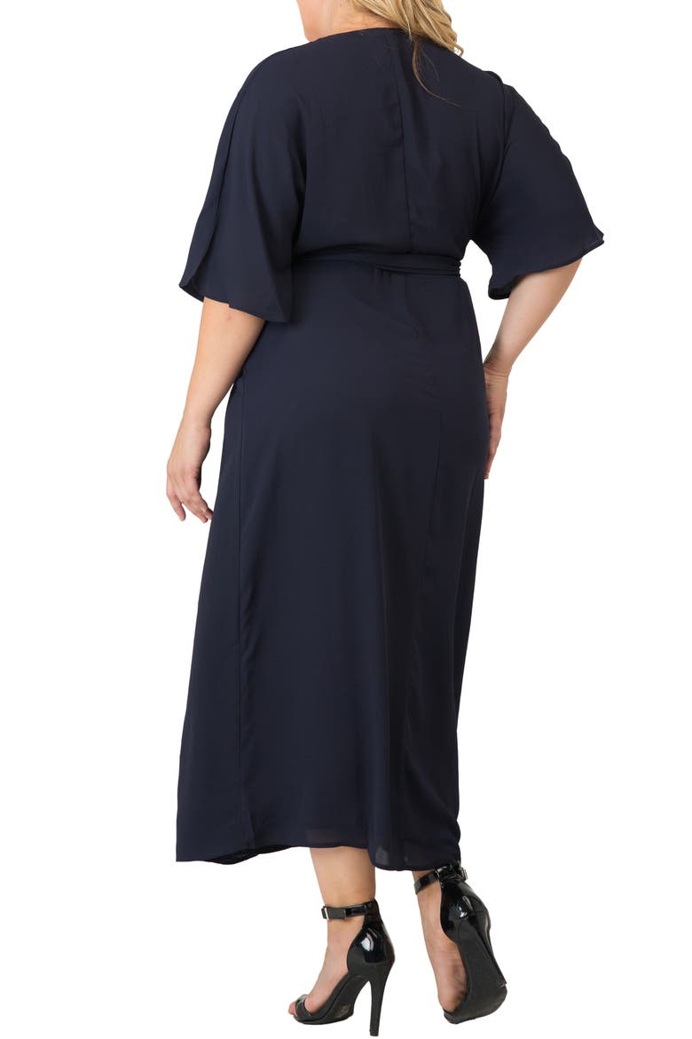 Short Sleeve Wrap Maxi Dress, Alternate, color, MIDNIGHT BLUE