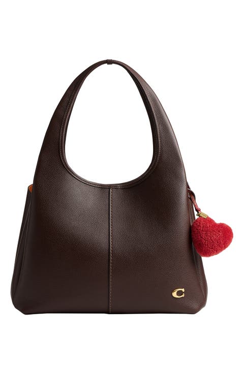 Genuine Shearling Puffy Heart Bag Charm