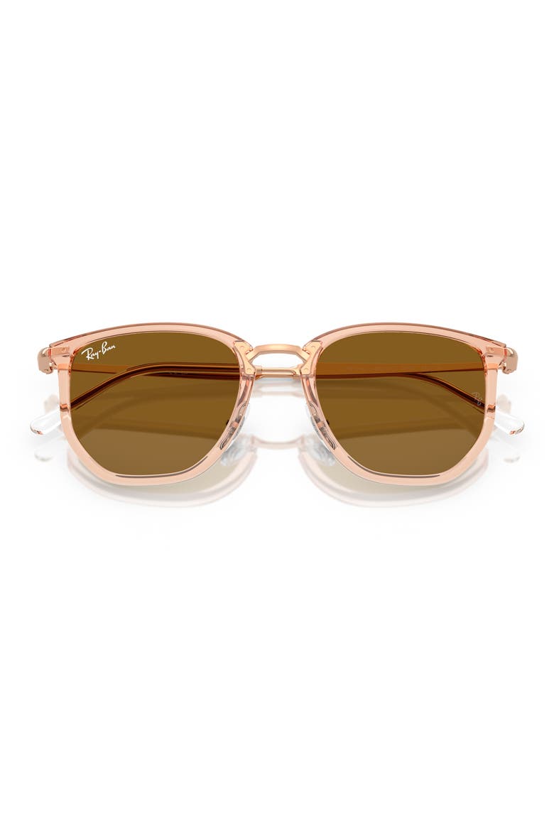 53mm Geometric Sunglasses, Alternate, color, BROWN