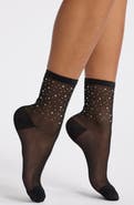Nordstrom Rhinestone Metallic Quarter Socks