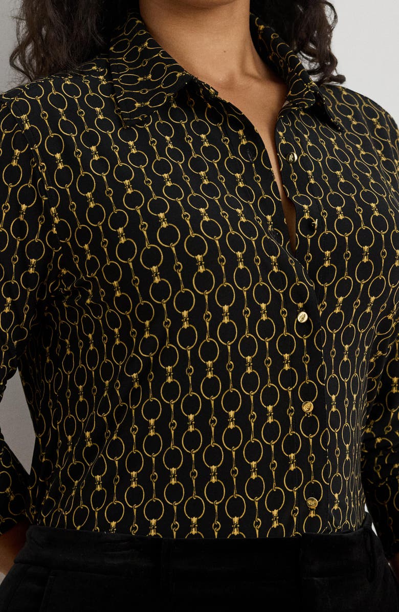 Lauren Ralph Lauren Chains Slim Fit Button-Up Shirt, Alternate, color, Black Multi