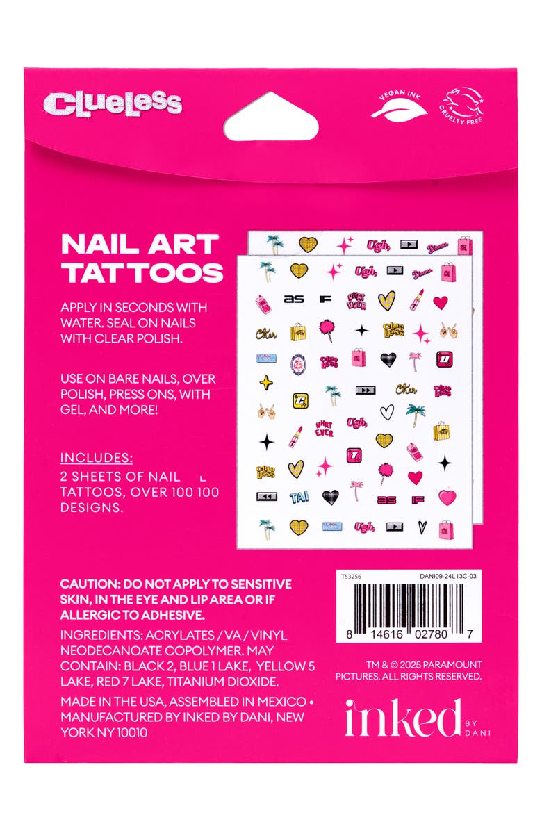 INKED by Dani Clueless Whatever Nail Art Tattoos, Alternate, color, Multi