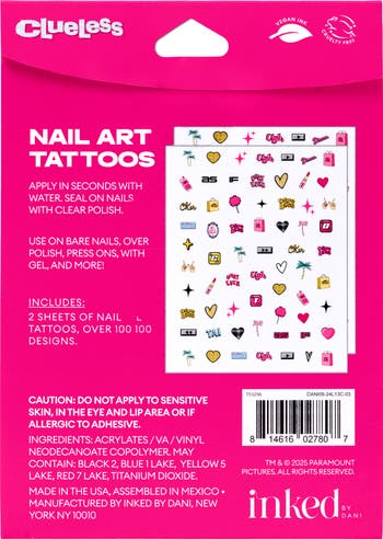 Clueless Whatever Nail Art Tattoos