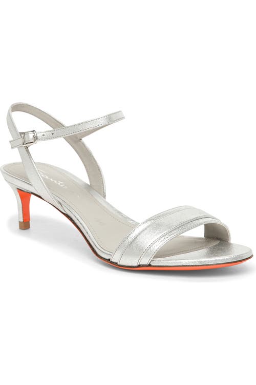 Santoni Mid-heel Sandal In Silver