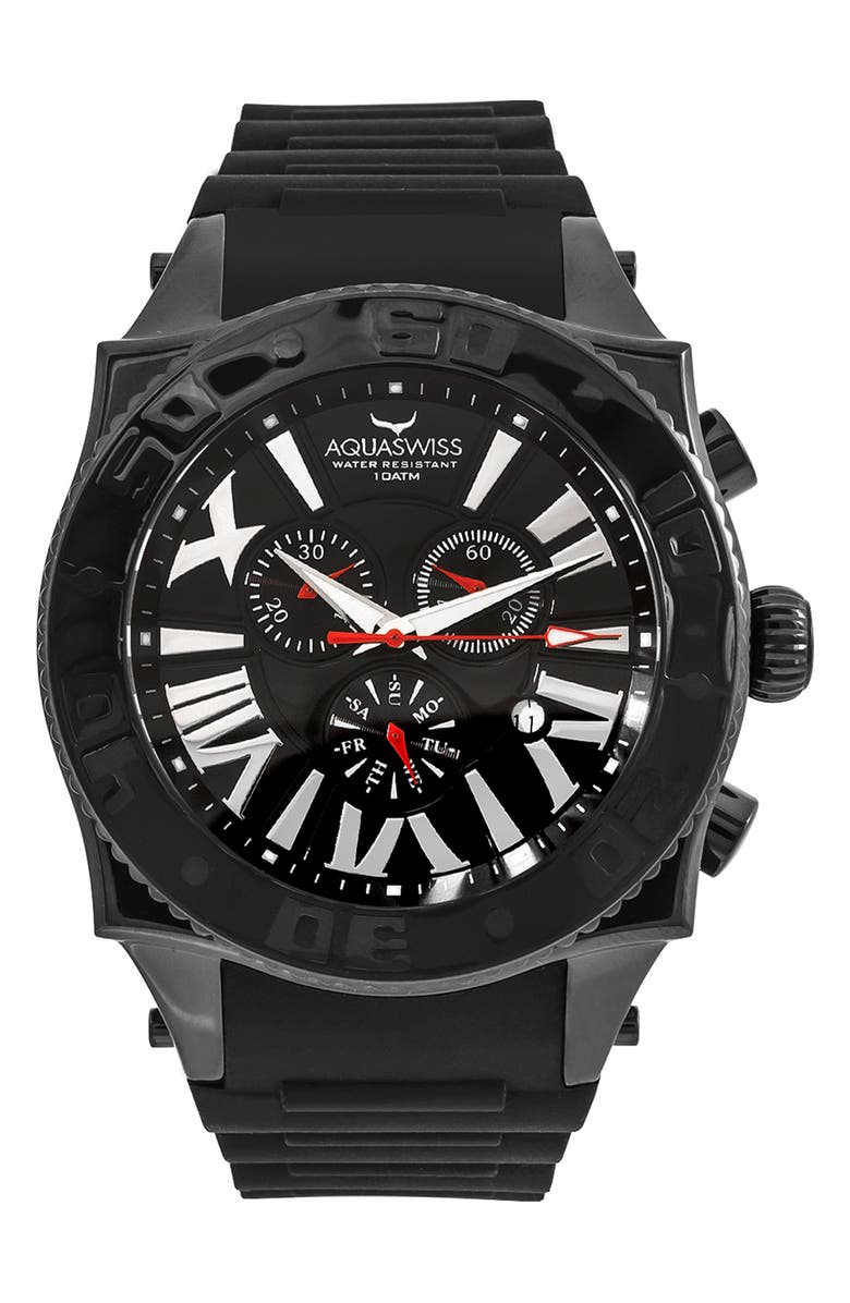 AQUASWISS Men's Swissport XG Silicone Strap Watch, 50mm x 63mm, Main, color, 