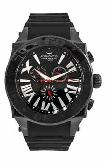 AQUASWISS Men's Swissport XG Silicone Strap Watch, 50mm x 63mm