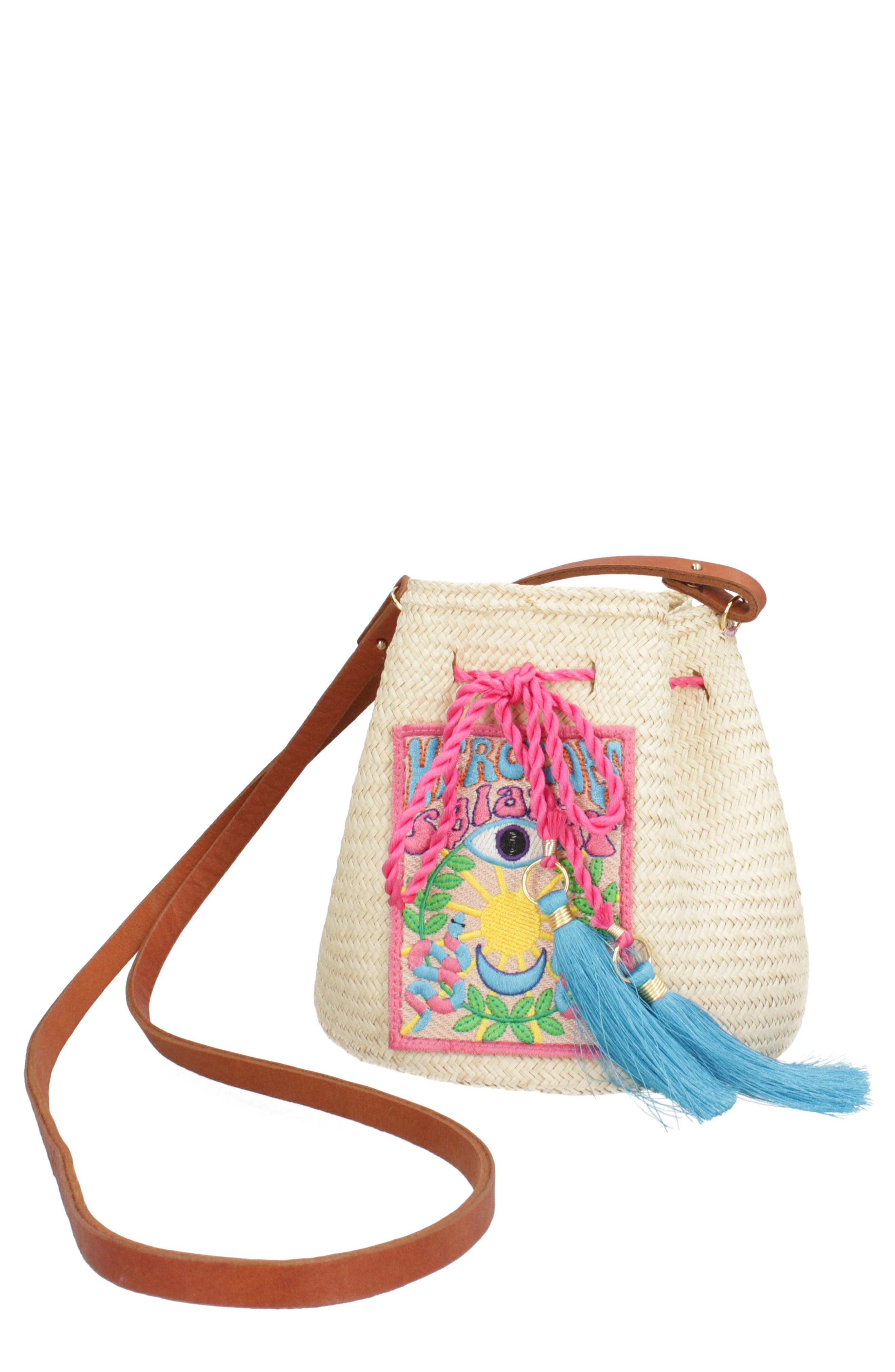 MERCEDES SALAZAR Pure Magic Angi Raffia Handbag, Main, color, 