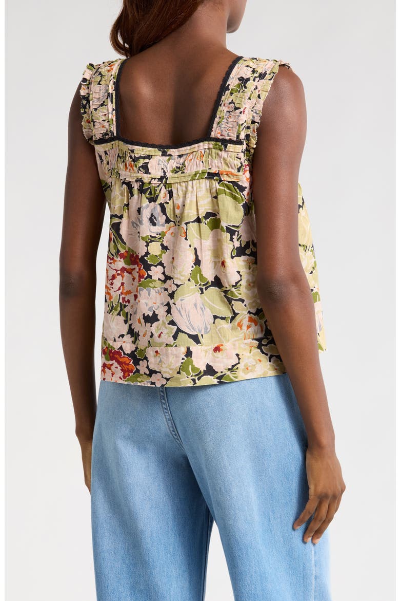 The Victorian Pleat Crop Tank, Alternate, color, VINTAGE ROSE PRINT