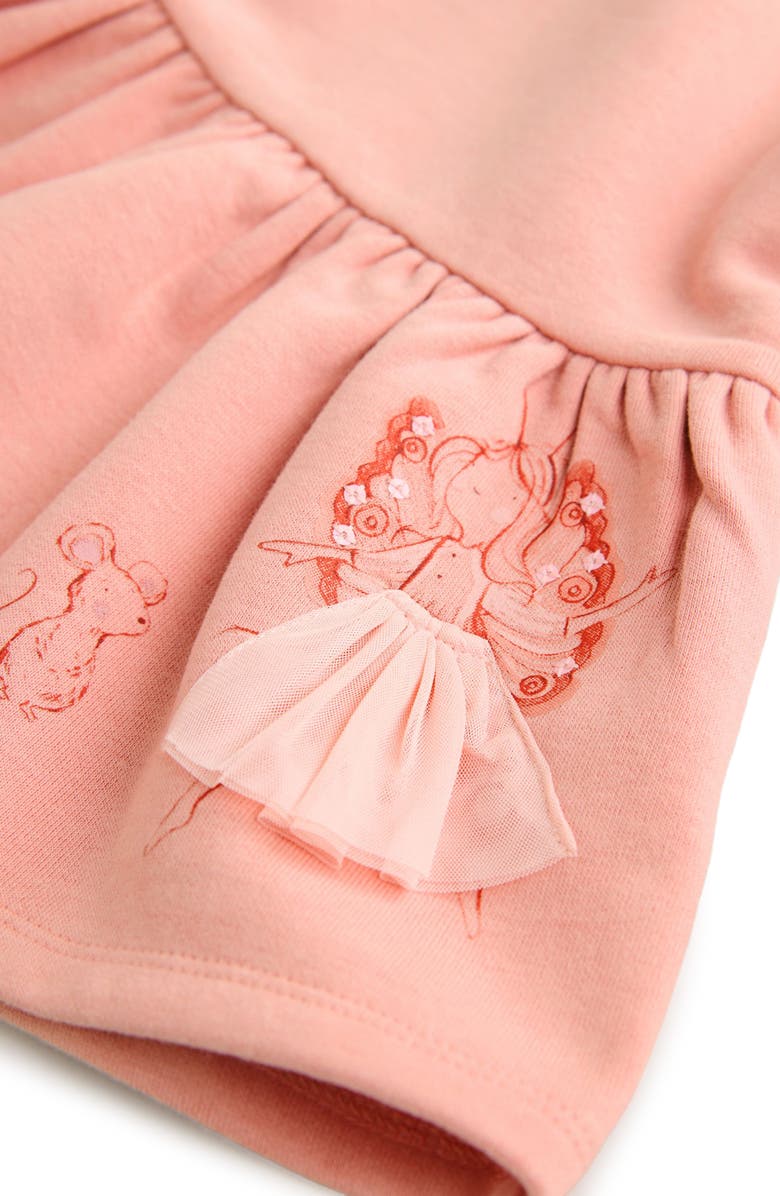 NEXT Kids' Fairy Appliqué Long Sleeve Sweatshirt Dress, Alternate, color, Pink