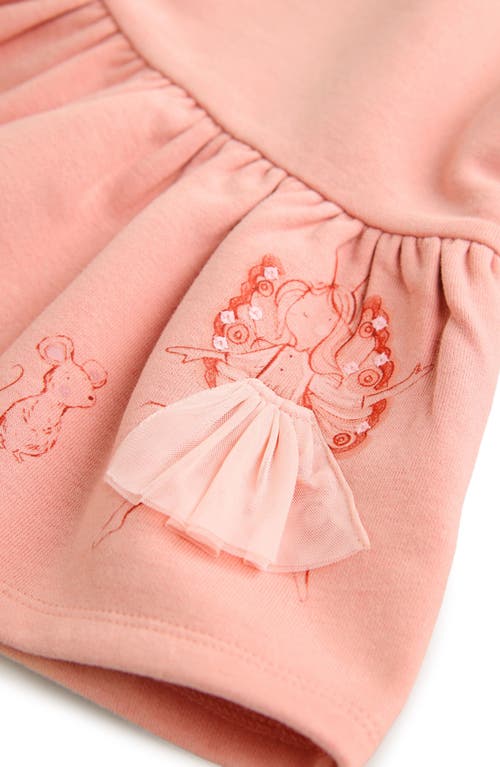 Next Kids' Fairy Appliqué Long Sleeve Sweatshirt Dress In Pink