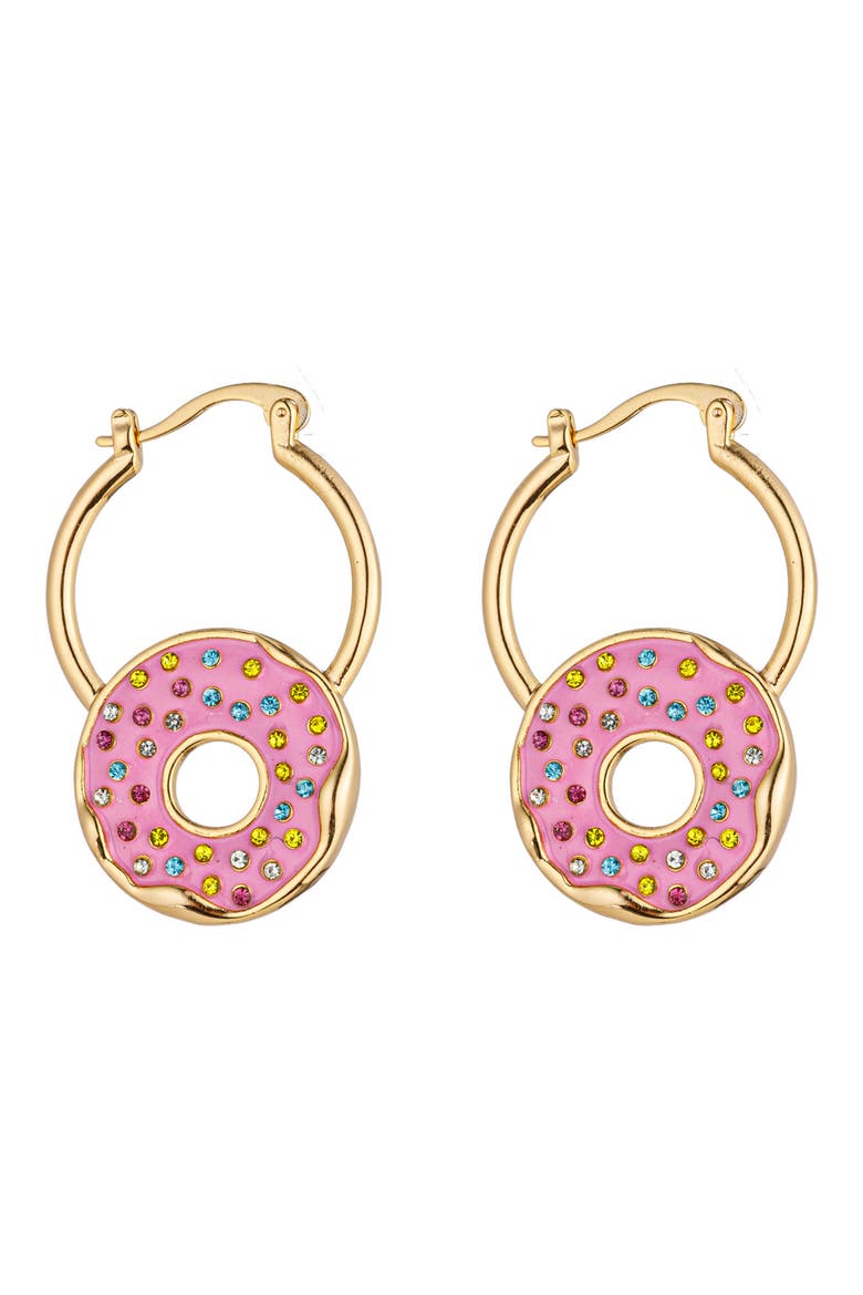 Mina Donut Drop Hoop Earrings, Main, color, GOLD