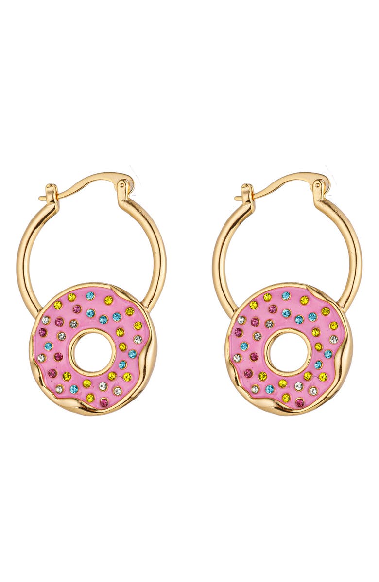 EYE CANDY LOS ANGELES Mina Donut Drop Hoop Earrings, Main, color,