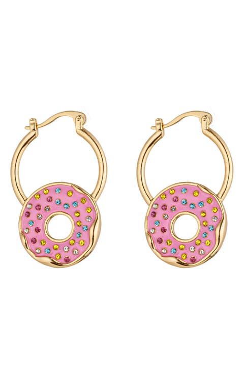 Mina Donut Drop Hoop Earrings