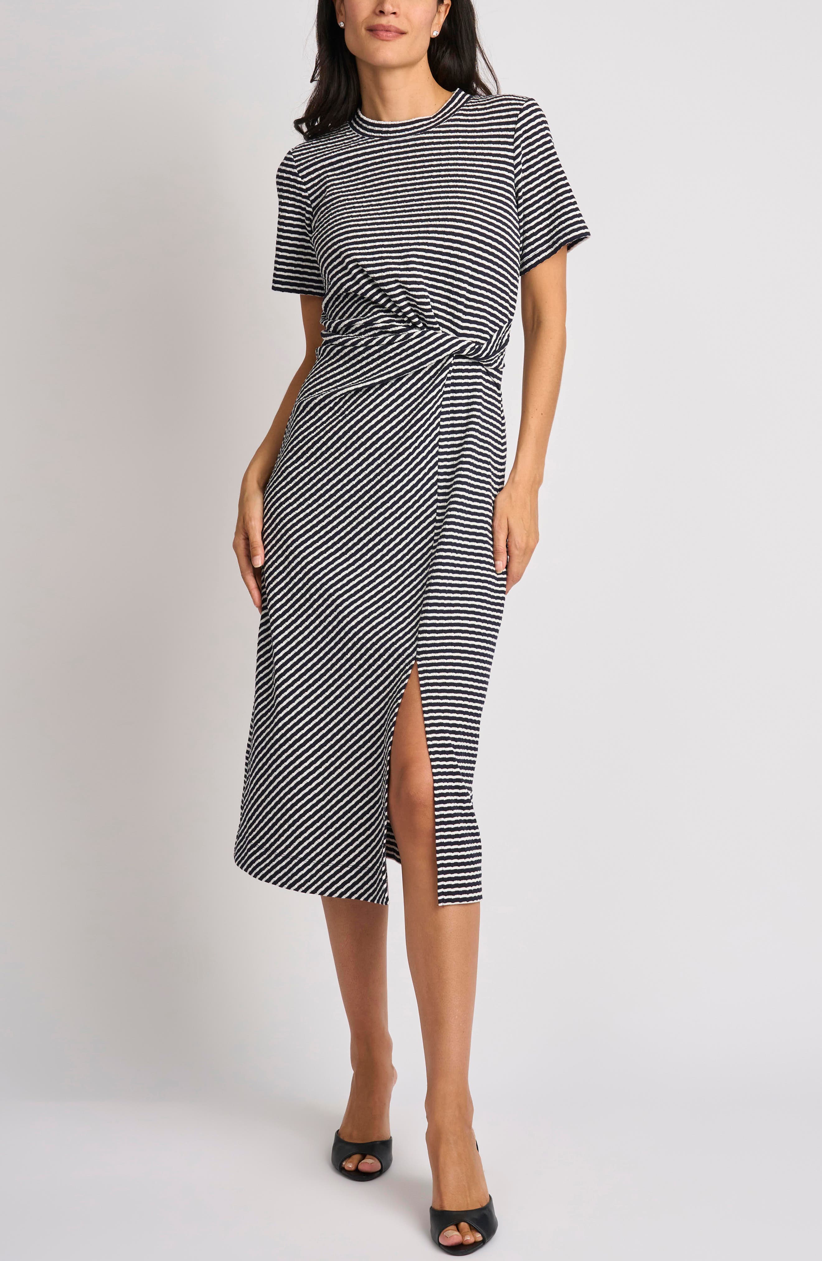 Twist Stripe T-Shirt Dress