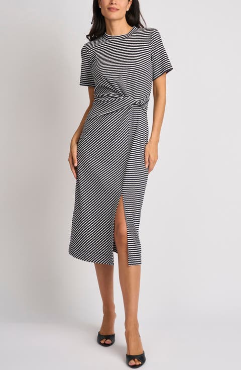Twist Stripe T-Shirt Dress