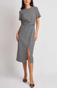 Twist Stripe T-Shirt Dress