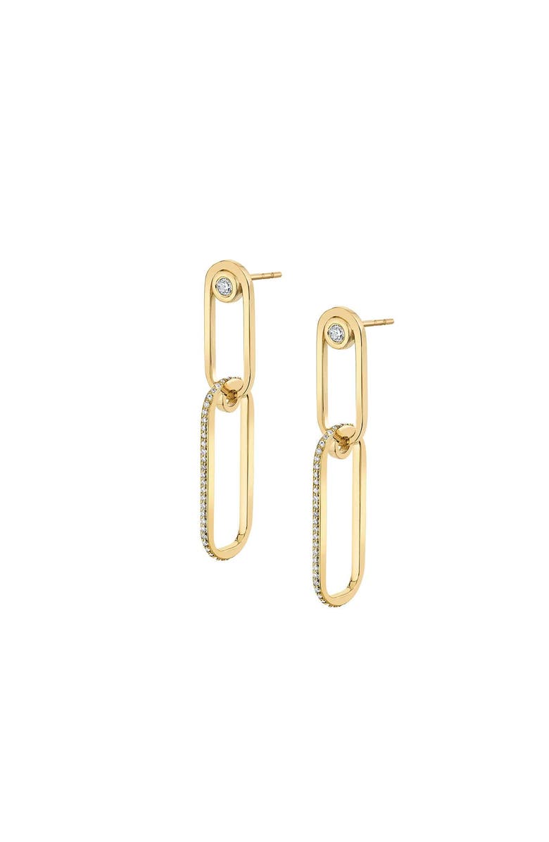 Michael M Pavé Couplet Link Drop Earrings, Main, color, Yellow Gold