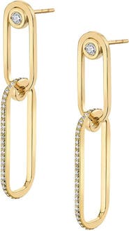 Michael M Pavé Couplet Link Drop Earrings