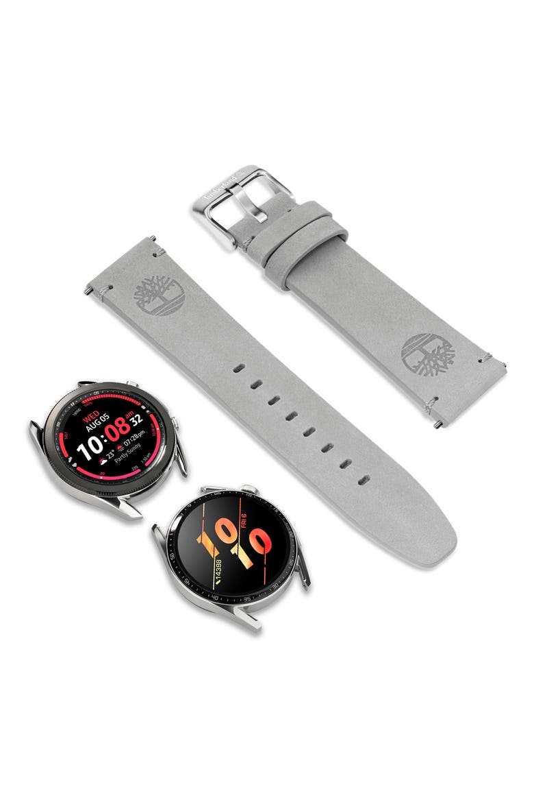 Leather Apple Watch® Strap, Alternate, color, GRAY