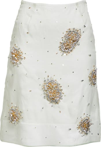 Wales Bonner Triumph Embellished Silk Organza Midi Skirt