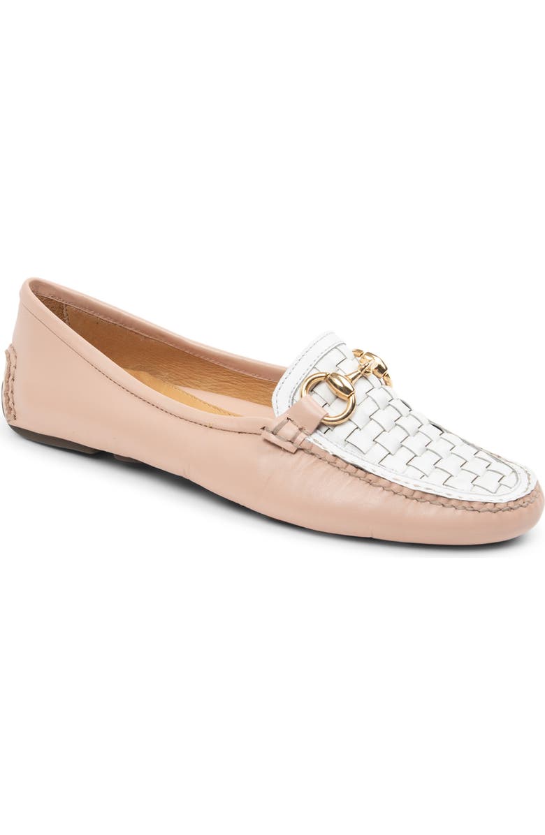 patricia green Kim Horsebit Woven Loafer, Main, color, Blush/ White Leather
