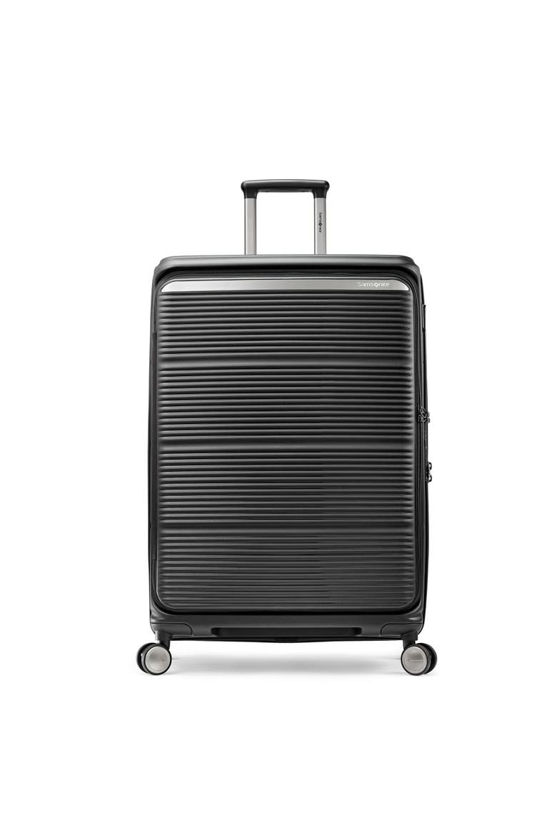 Paralux Expandable 28" Large Checked Spinner Luggage, Main, color, Black