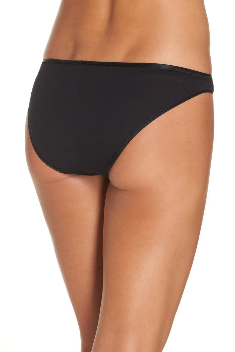 Cotton Seamless Bikinis, Alternate, color, BLACK