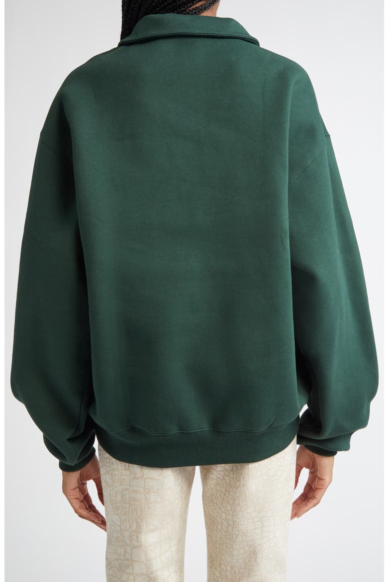 The Gros Grain Cotton Fleece Zip Sweatshirt, Alternate, color, DARK GREEN