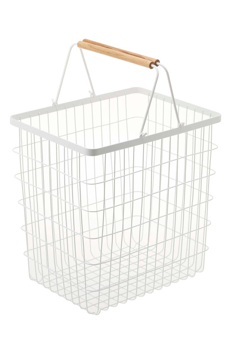 Yamazaki Tosca Laundry Basket, Main, color, White Large
