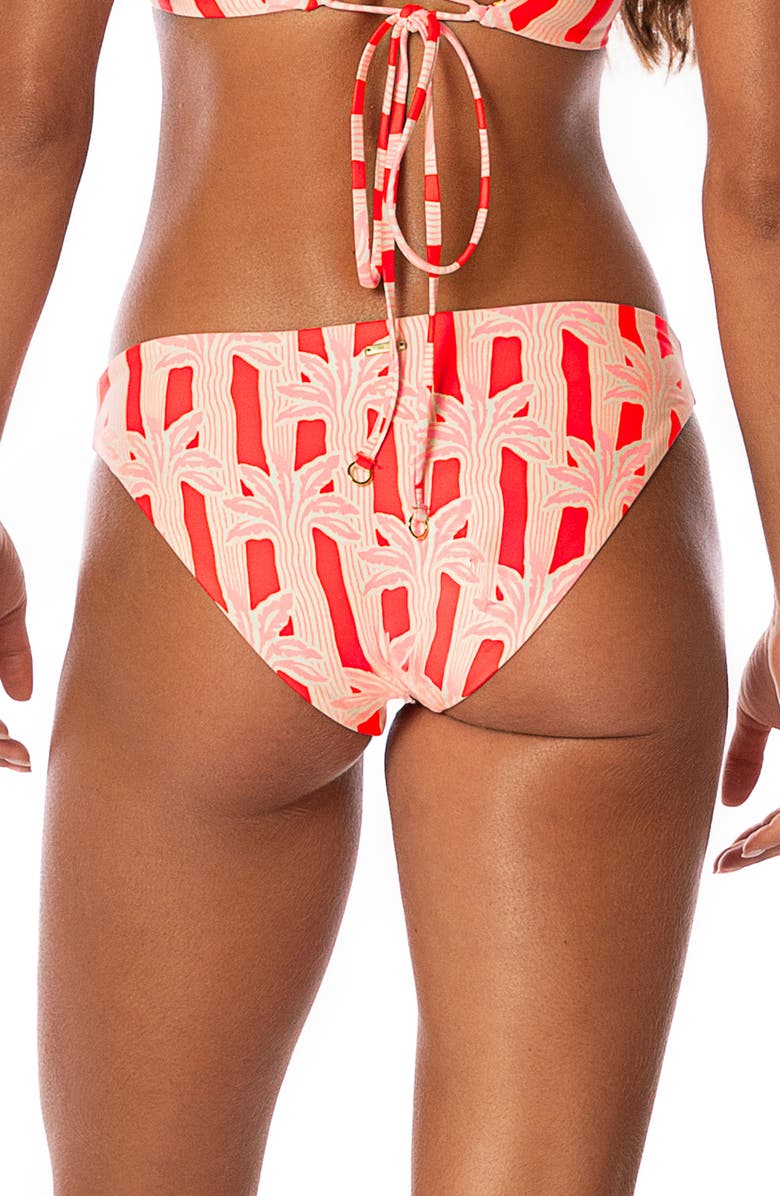 Maaji Palm Plantation Flirt Reversible Bikini Bottoms, Alternate, color, Red