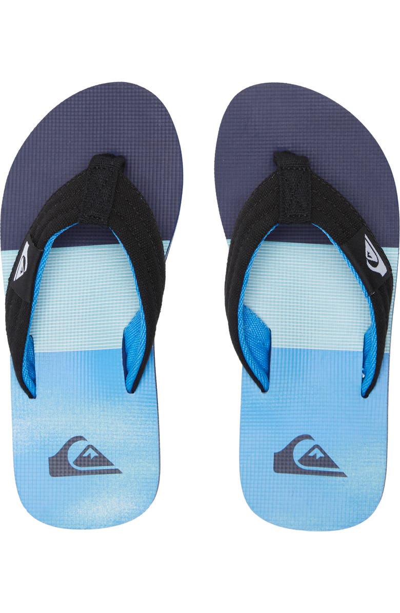 Quiksilver Kids' Molokai Layback II Flip Flop, Alternate, color, Black/ Blue/ Black