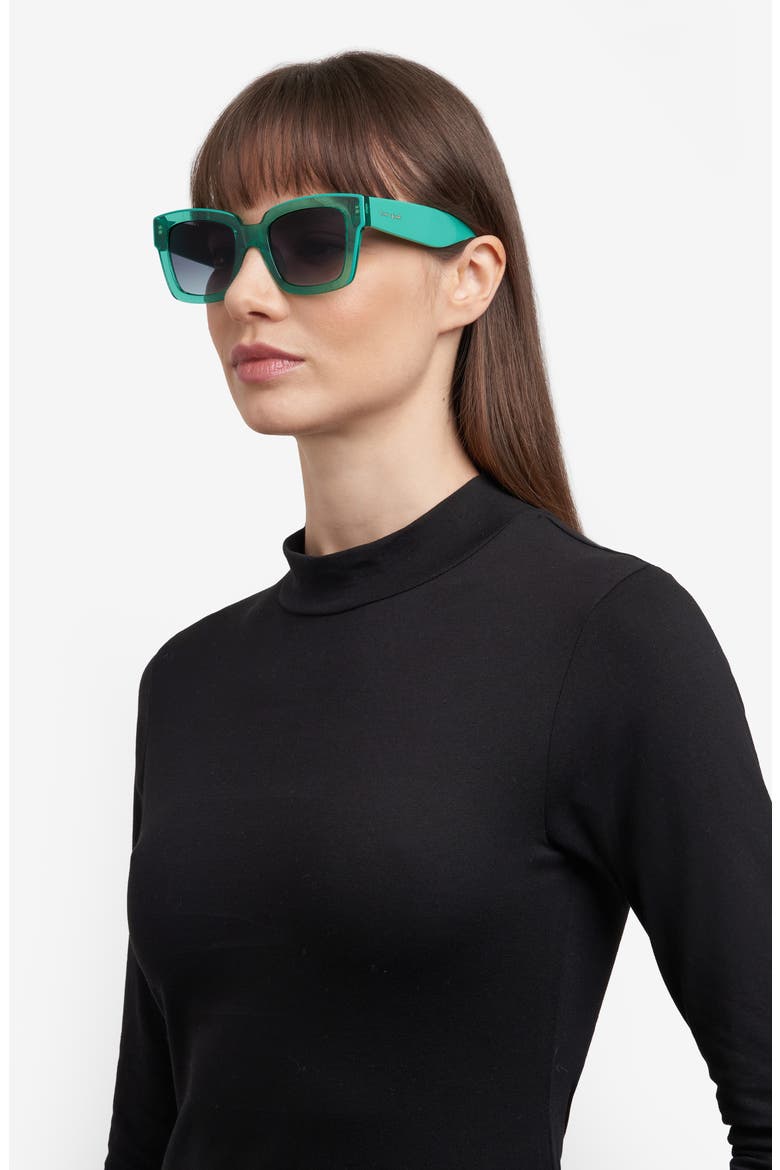 brynne 51mm square sunglasses, Alternate, color, GREEN
