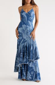 Diane von Furstenberg Luisa Asymmetrical Ruffle Maxi Dress