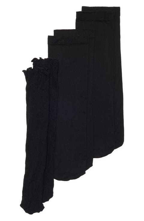 Assorted 3-Pack Lace & Opaque Anklet Socks