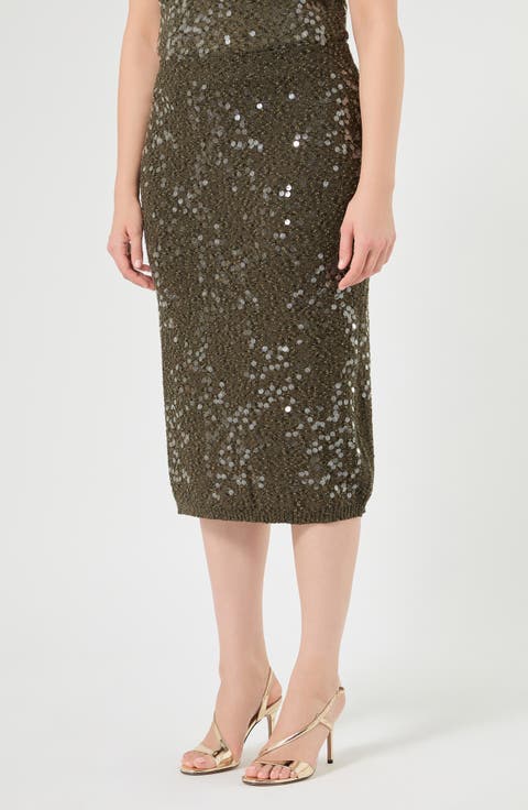 Sequin Bouclé Skirt