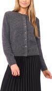 Halogen® Fuzzy Crewneck Cardigan