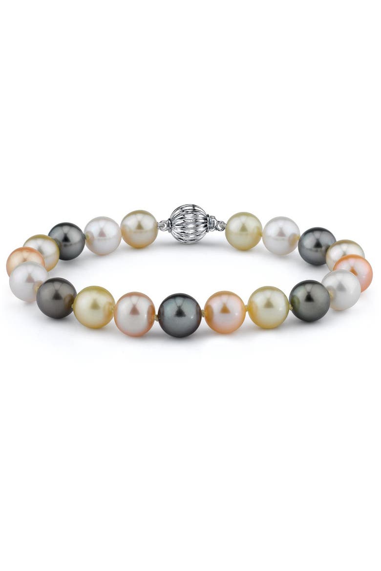 10-11mm South Sea & Freshwater Multicolor Bracelet - AAA Quality, Main, color, White Gold Clasp