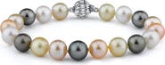 The Pearl Source 10-11mm South Sea & Freshwater Multicolor Bracelet - AAA Quality