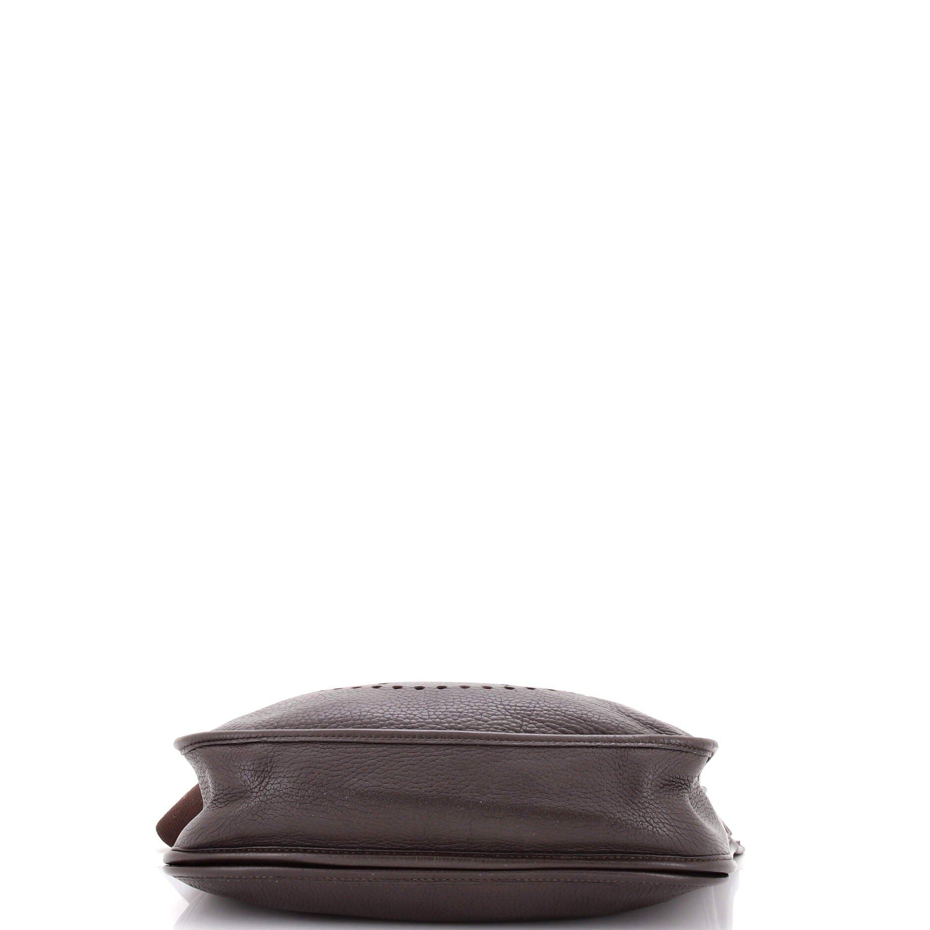 Pre-Owned Hermes Evelyne Bag Gen II Clemence PM, Alternate, color, Chocolat