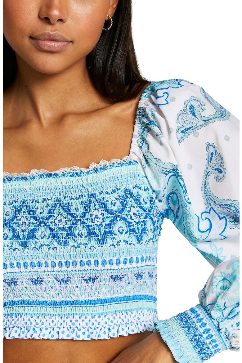 Smock Cover-Up Top, Alternate, color, TURQUOISE