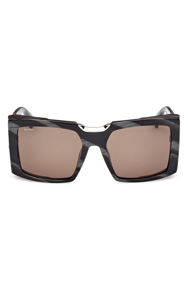 Max Mara 55mm Rectangular Sunglasses, Main, color,