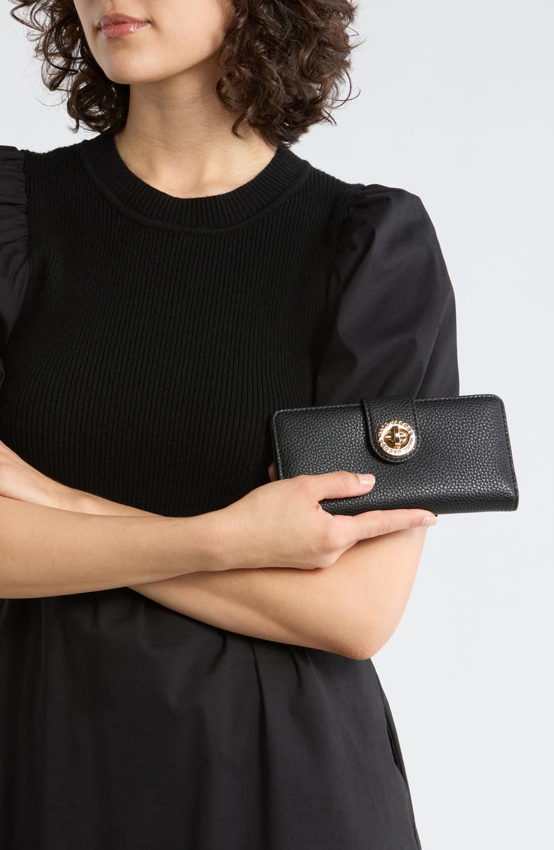 Marc Jacobs Slim Leather Wallet, Alternate, color, Black