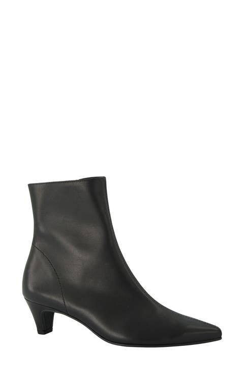 Ciara Pointed Toe Kitten Heel Bootie