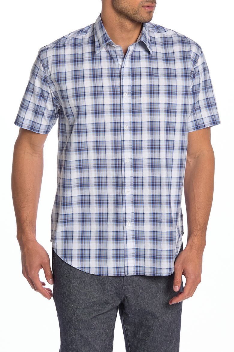 Surfas Check Short Sleeve Regular Fit Shirt, Main, color, BEACH