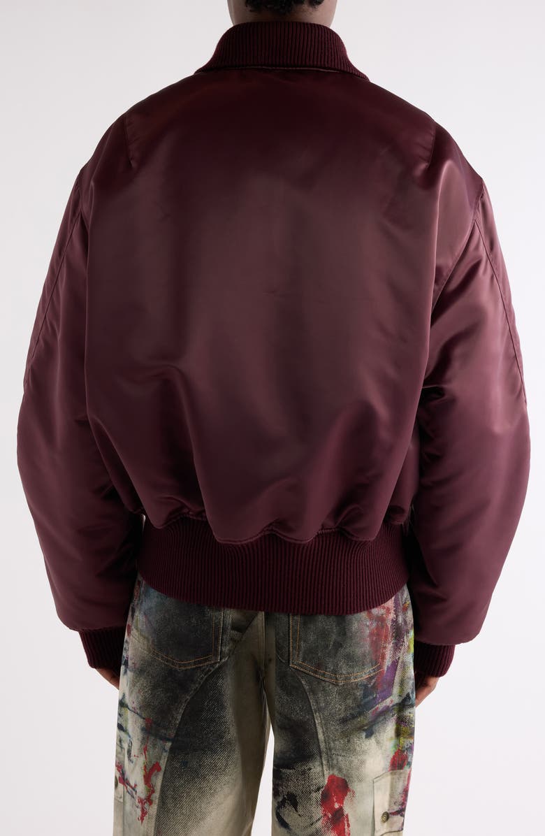 Acne Studios Olievo Technical Bomber Jacket, Alternate, color, Burgundy
