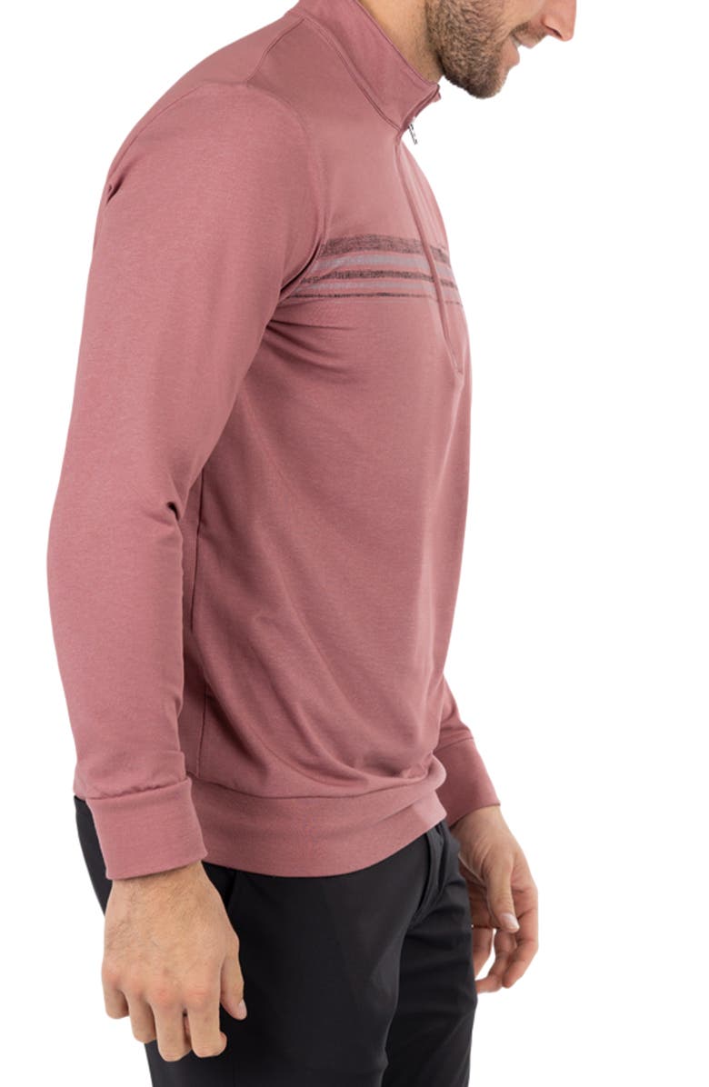 TravisMathew In The Line Up Stretch Cotton Blend Half Zip Pullover, Alternate, color, Roan Rouge