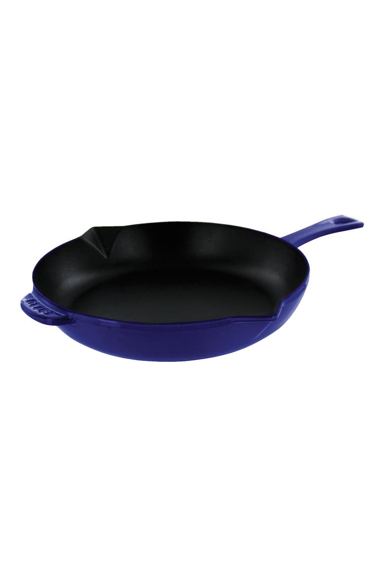 10-Inch Enameled Cast Iron Fry Pan, Main, color, DARK BLUE