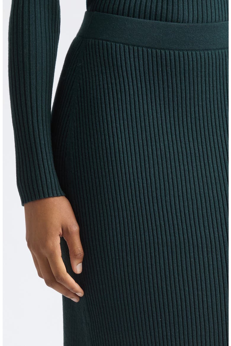 Valiant Merino Wool Straight Sweater Skirt, Alternate, color, BOTTLE GREEN