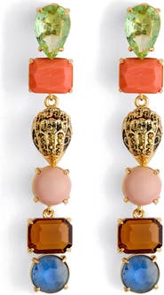 Kurt Geiger London Mixed Crystal & Semiprecious Stone Linear Drop Earrings