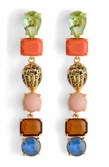 Kurt Geiger London Mixed Crystal & Semiprecious Stone Linear Drop Earrings